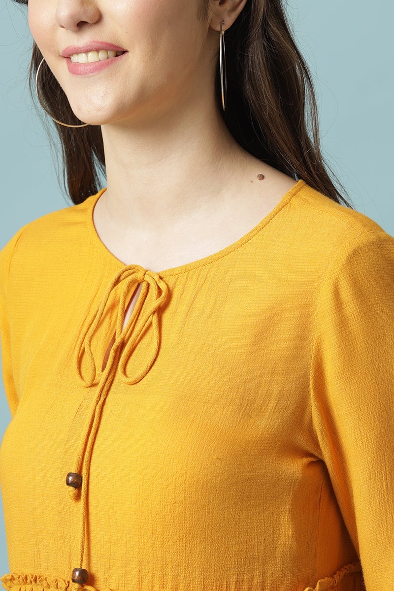 Gipsy Mango Medium Length Round Neck Viscose Rayon Blouse