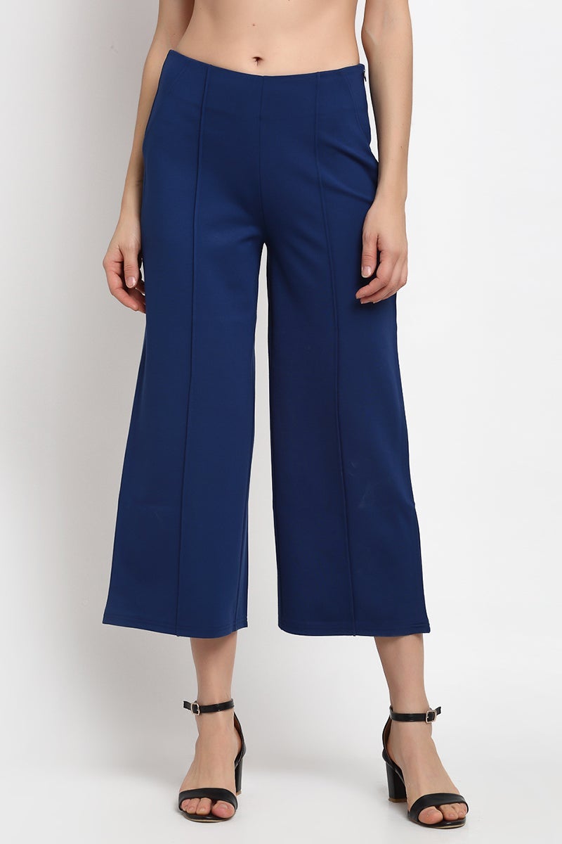 IndiGo Ankle Length Solid NR Knit Culottes