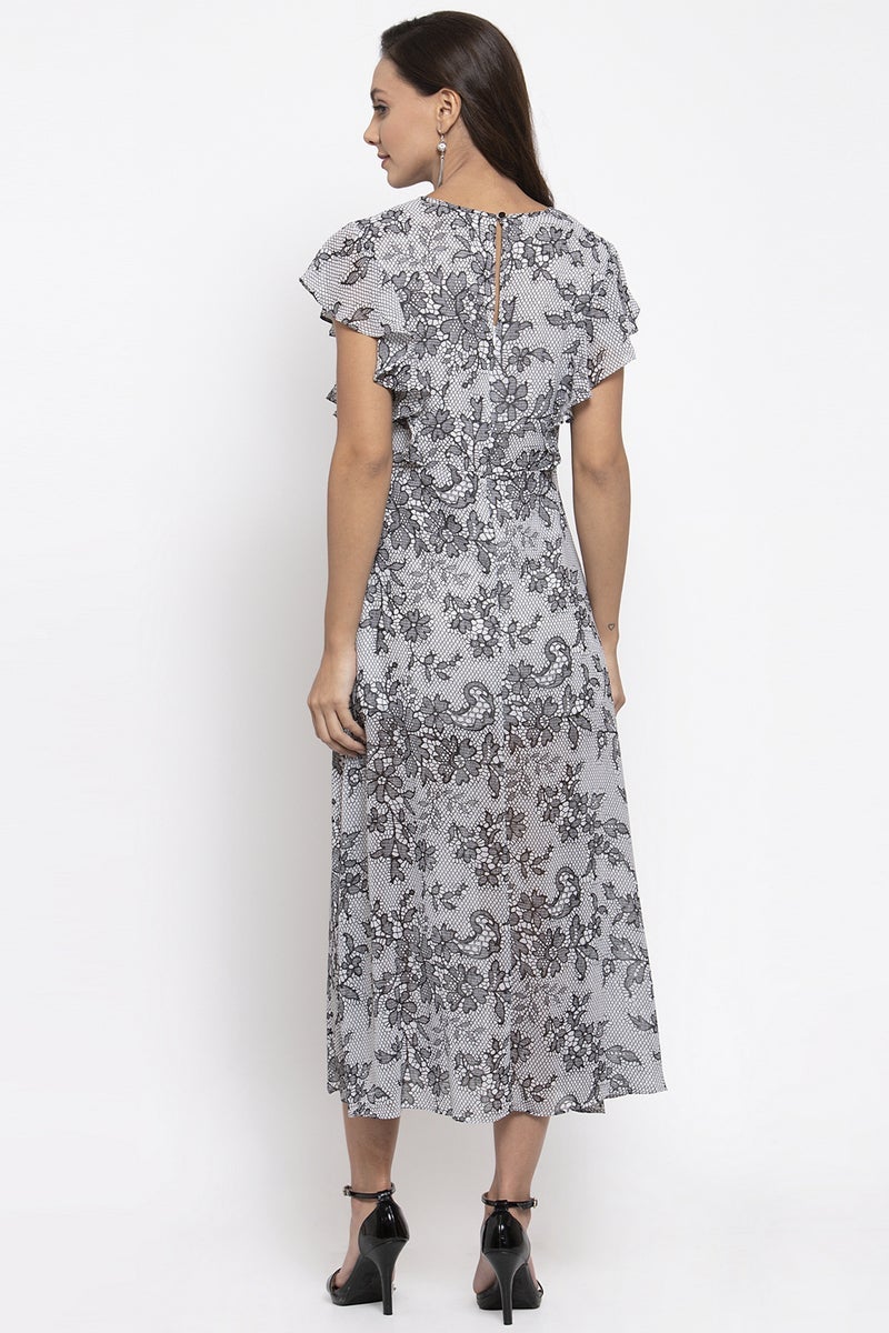 Gipsy Women White Round Neck Dress