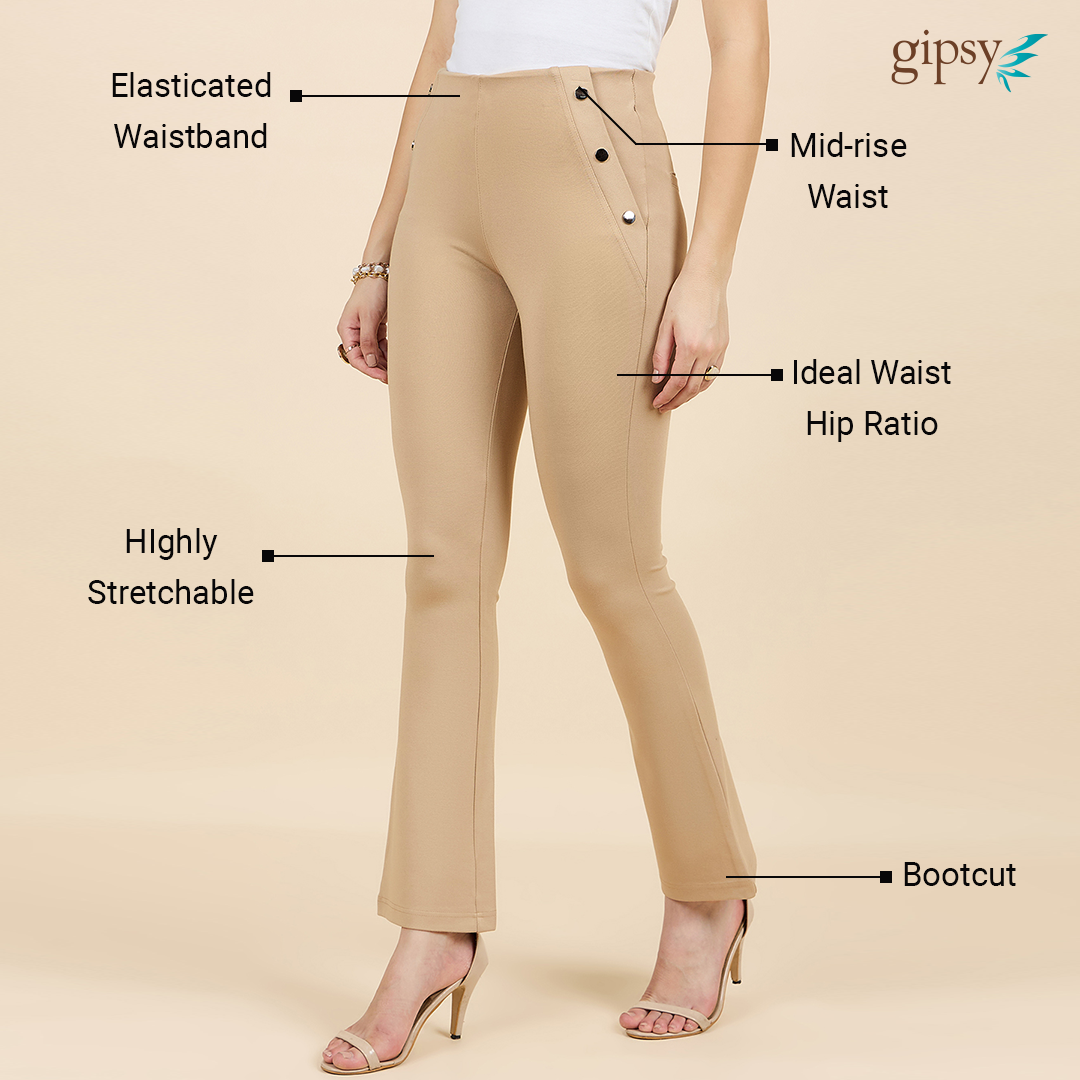 Gipsy Woman Bottom Wear Pant Regular Fit  Nr Knit Beige