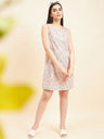 Gipsy Women Print Polyester Mini Beige Dress