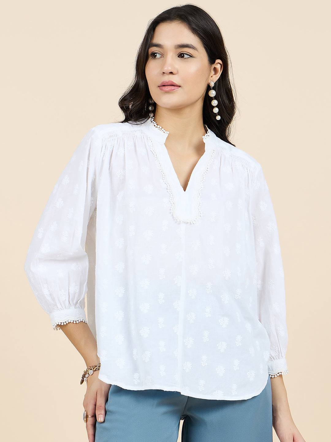Gipsy White Embroidery Cotton Tunic