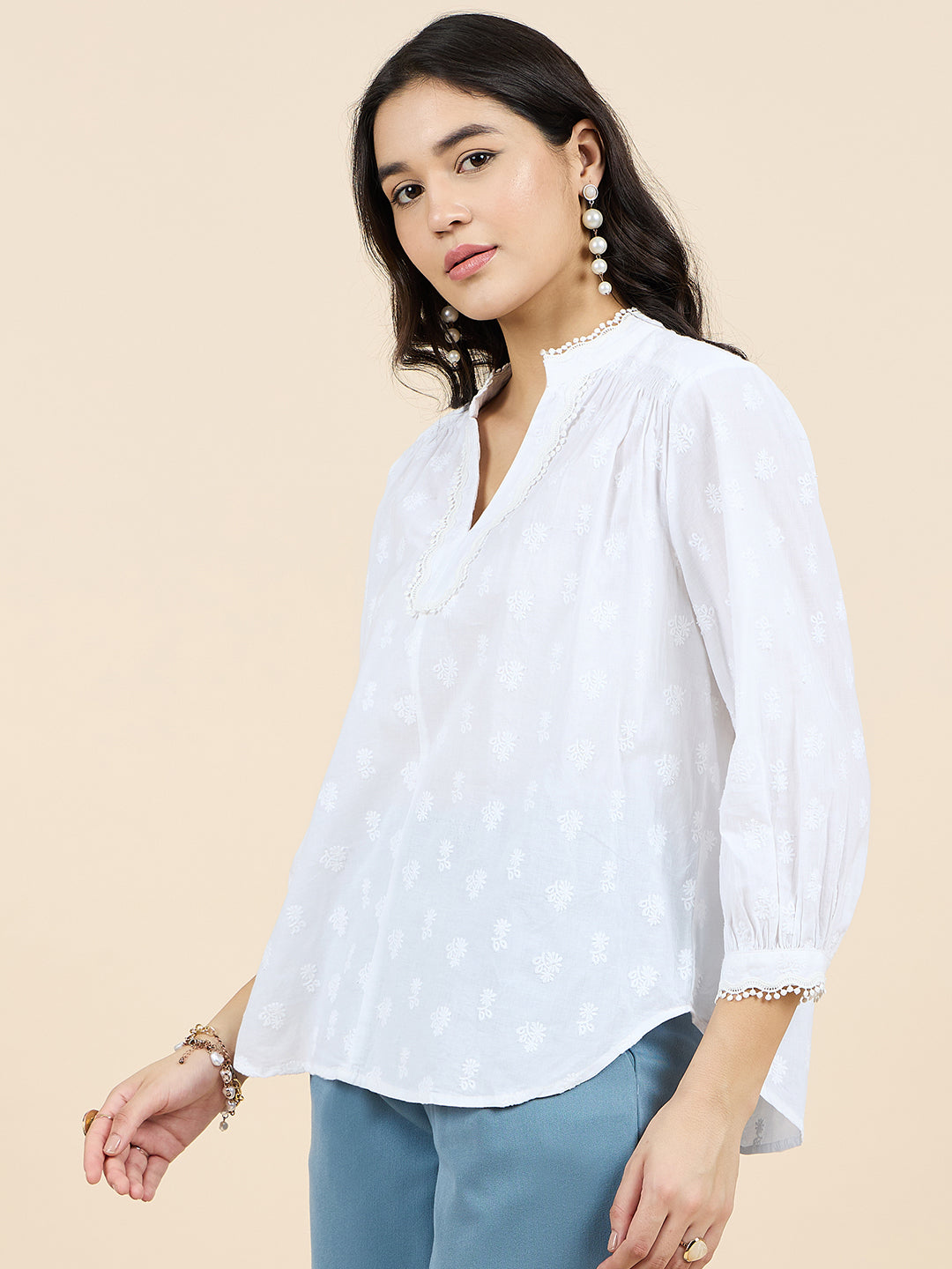 Gipsy White Embroidery Cotton Tunic