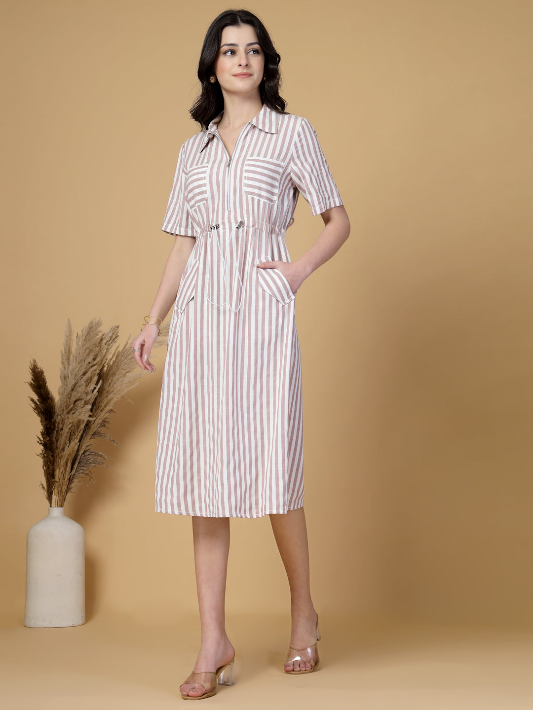 Gipsy Mocca Striped Cotton Dress