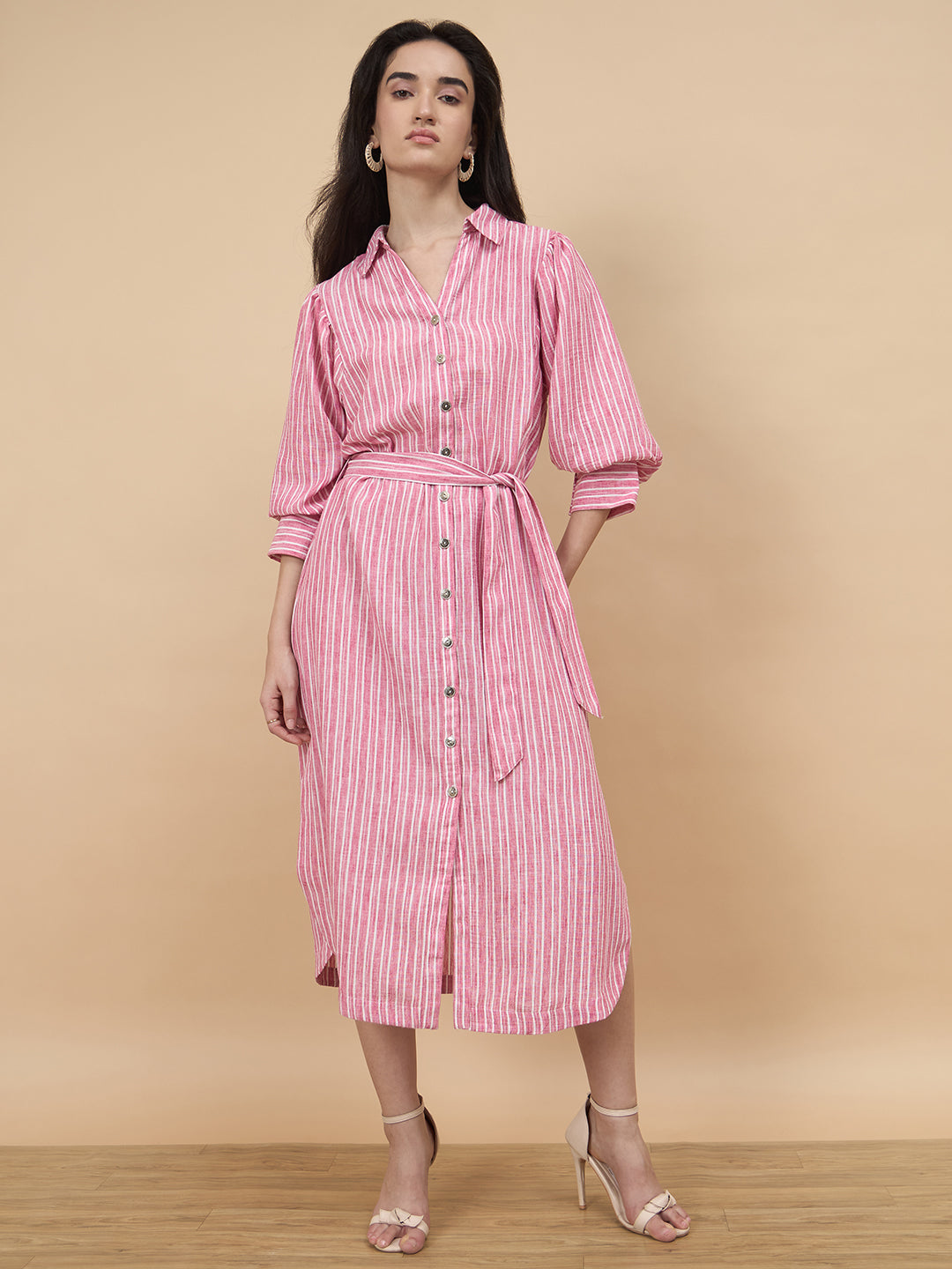 Gipsy Pink Stripe Poly Viscose Dress