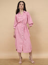 Pink Stripe Poly Viscose Dress