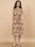 Gipsy Tan Printed Rayon Dress