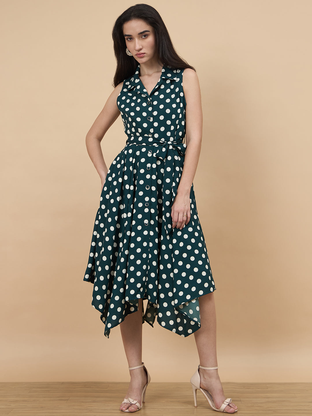 Gipsy Bottle Green Printed Dress