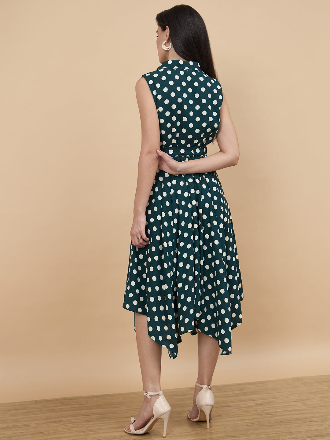 Bottle Green Printed Dress