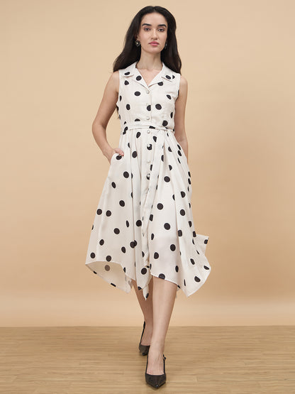 Gipsy White & Black Printed Dress