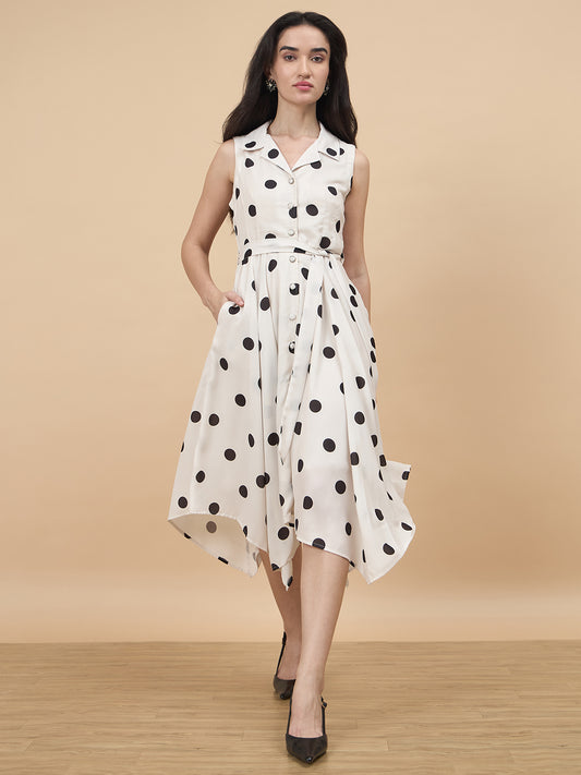 Gipsy White & Black Printed Dress