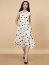 White & Black Printed Dress