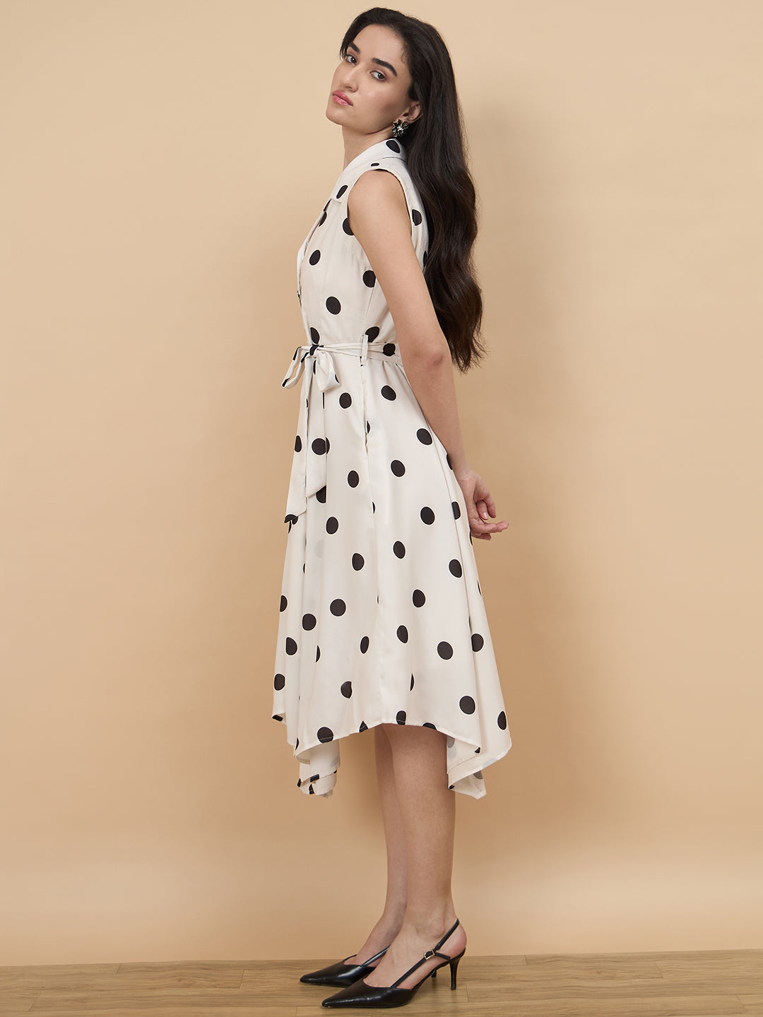 White & Black Printed Dress