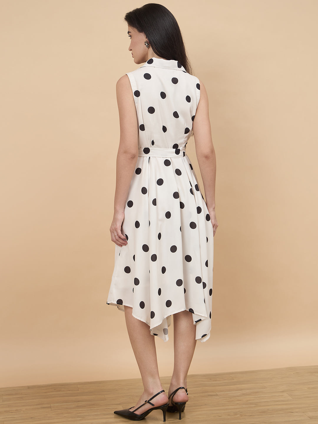White & Black Printed Dress