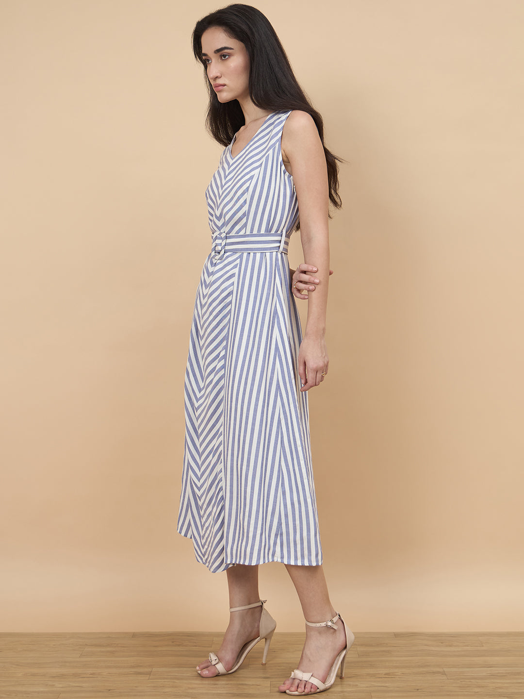 Blue Stripe Rayon Dress