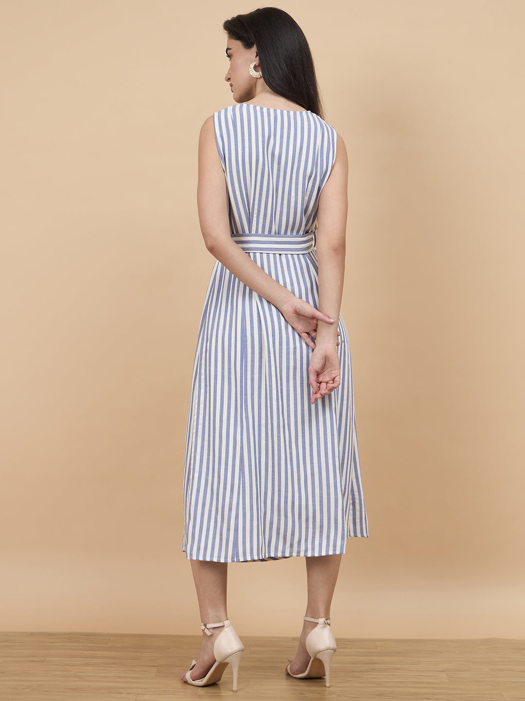 Blue Stripe Rayon Dress
