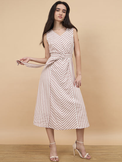 Gipsy Mocca Stripe Rayon Dress