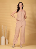 Gipsy Khaki Striped Cotton Vest With Pants