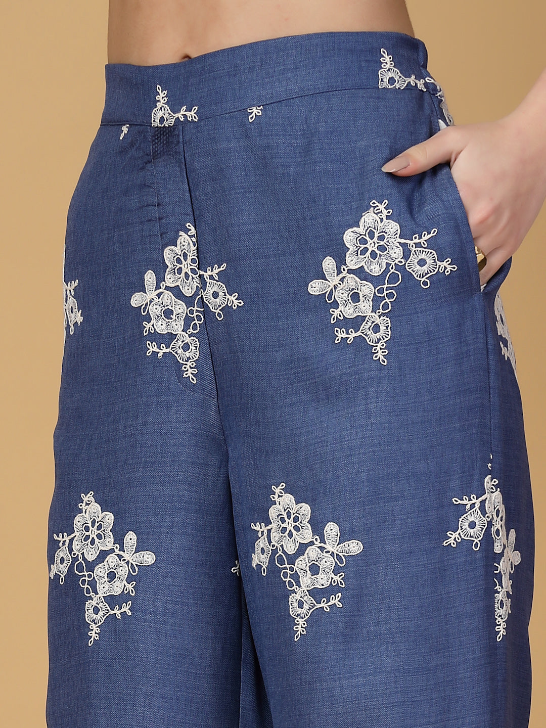 Gipsy Indigo Embroidery Top With Pants