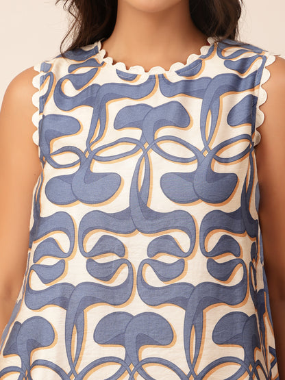 Gipsy Blue Rayon Printed Co-ord Set