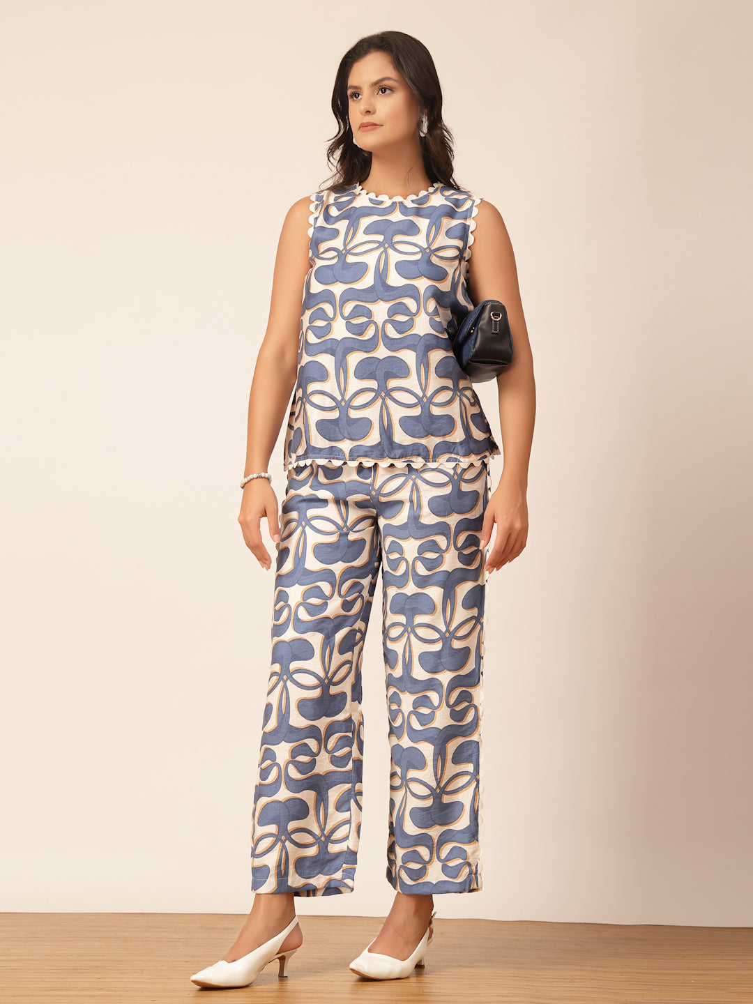 Gipsy Blue Rayon Printed Co-ord Set