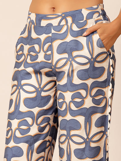 Gipsy Blue Rayon Printed Co-ord Set