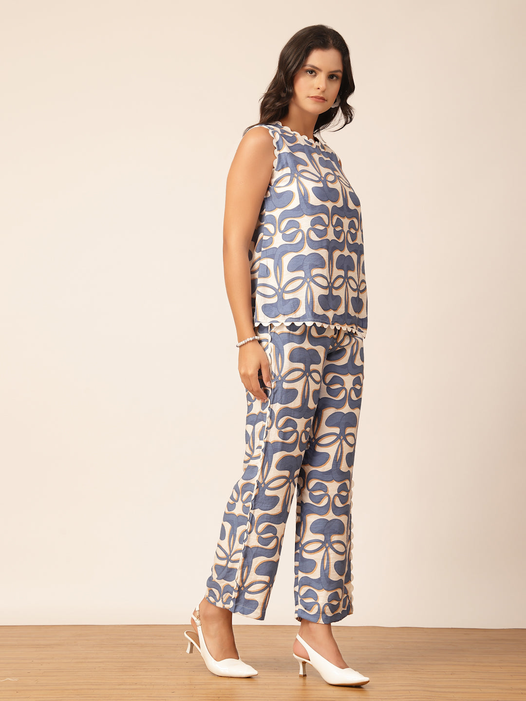 Gipsy Blue Rayon Printed Co-ord Set