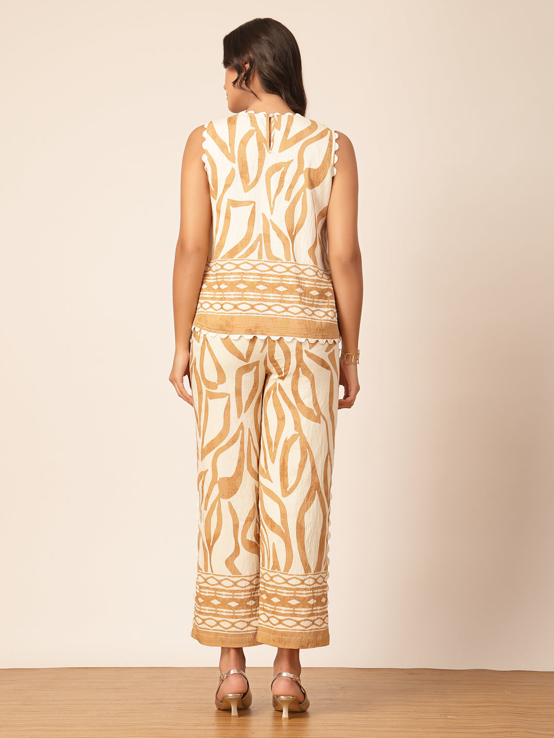 Gipsy Beige Rayon Printed Co-ord Set