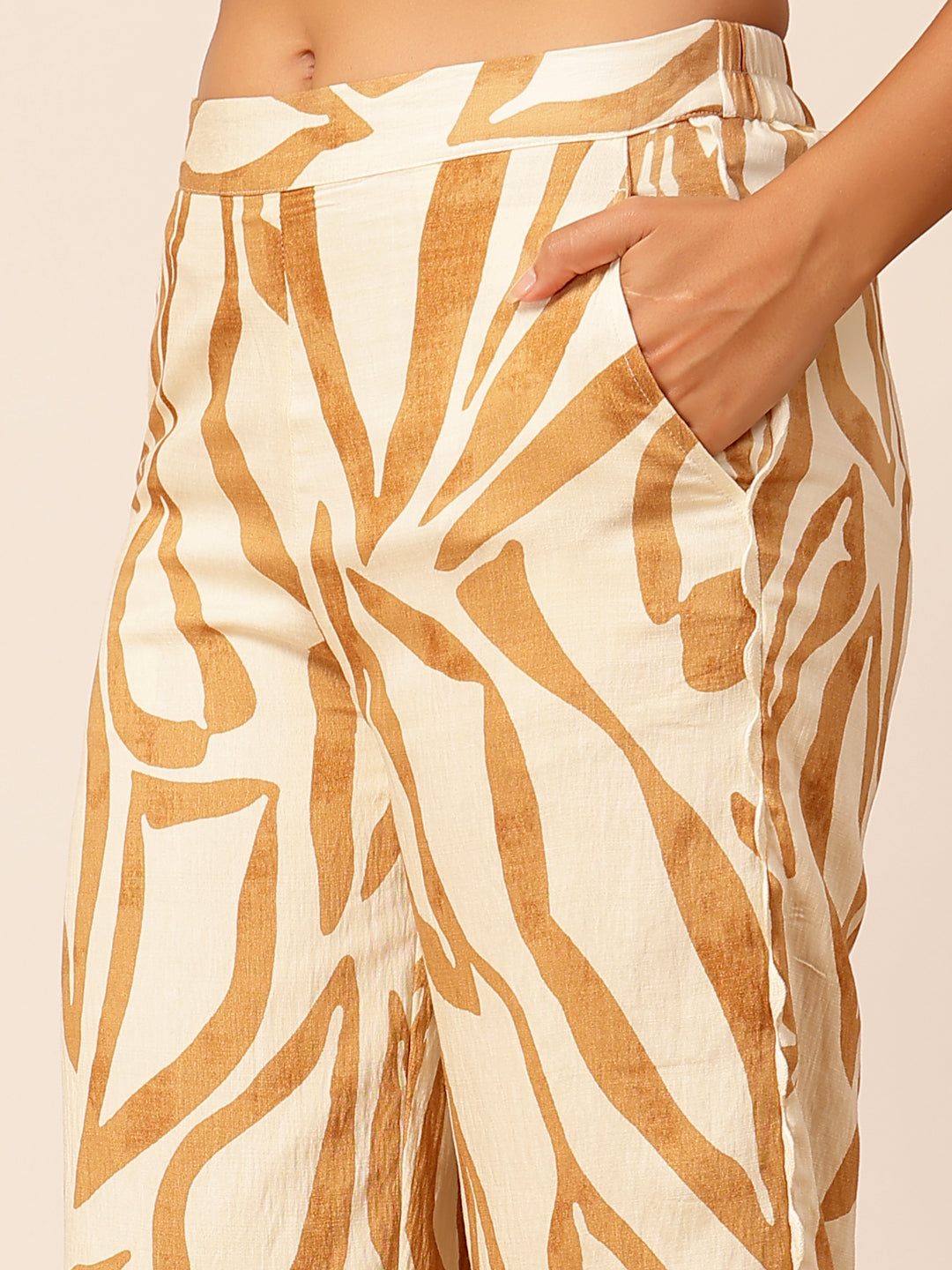 Gipsy Beige Rayon Printed Co-ord Set