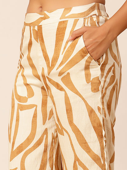 Gipsy Beige Rayon Printed Co-ord Set