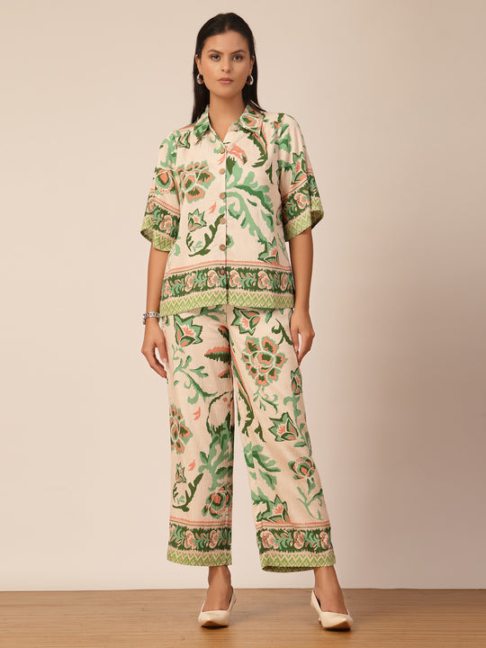 Gipsy Green Printed Viscose Co-ord Set