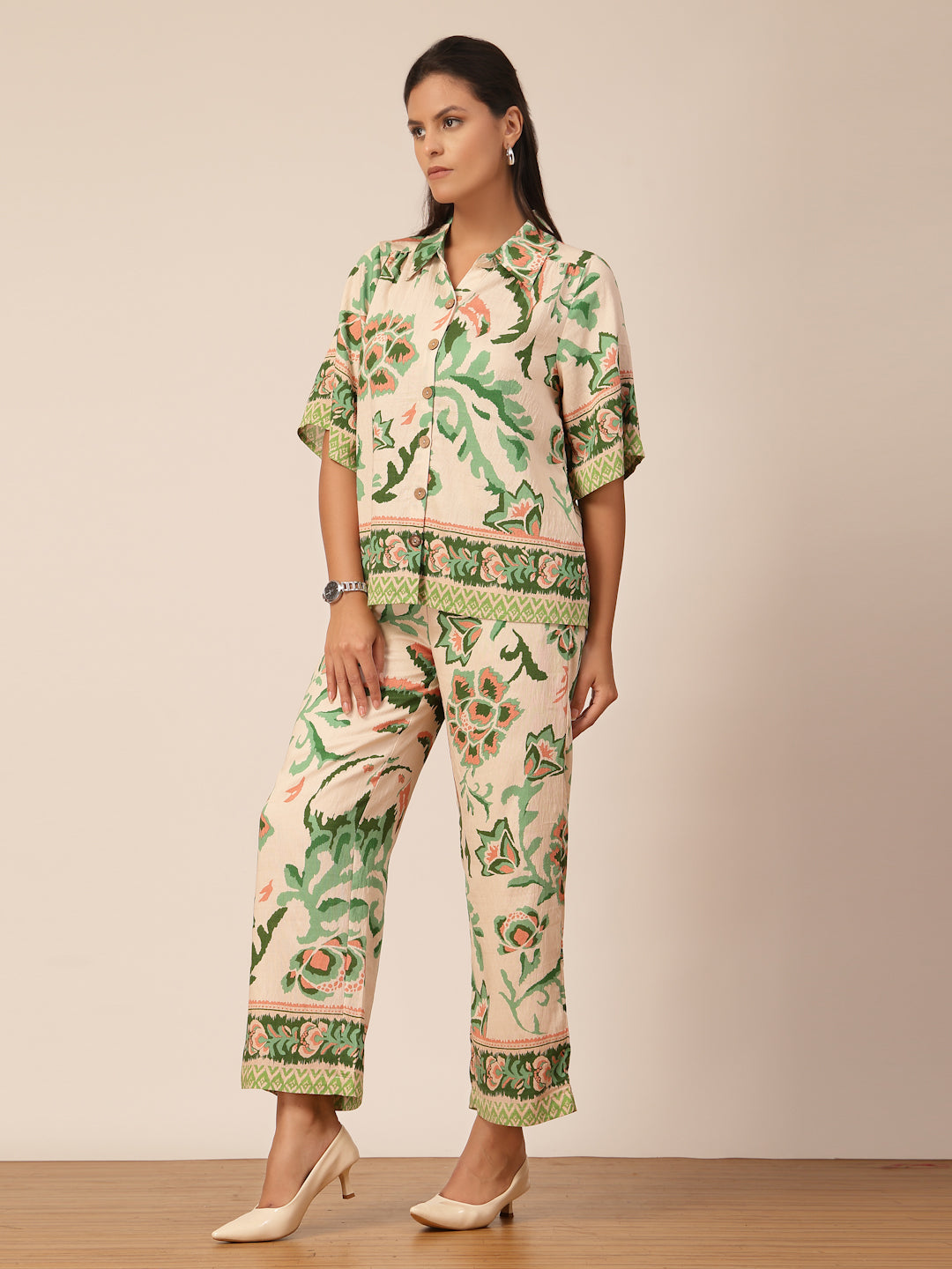 Gipsy Green Printed Viscose Co-ord Set