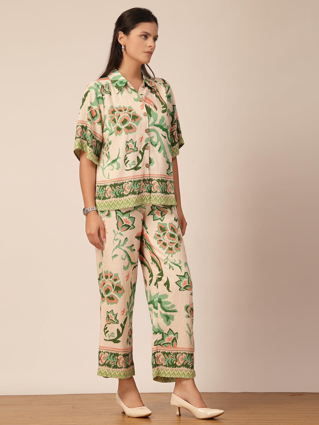 Gipsy Green Printed Viscose Co-ord Set