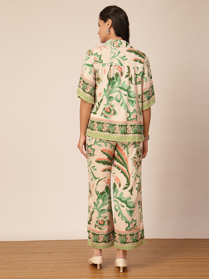 Gipsy Green Printed Viscose Co-ord Set