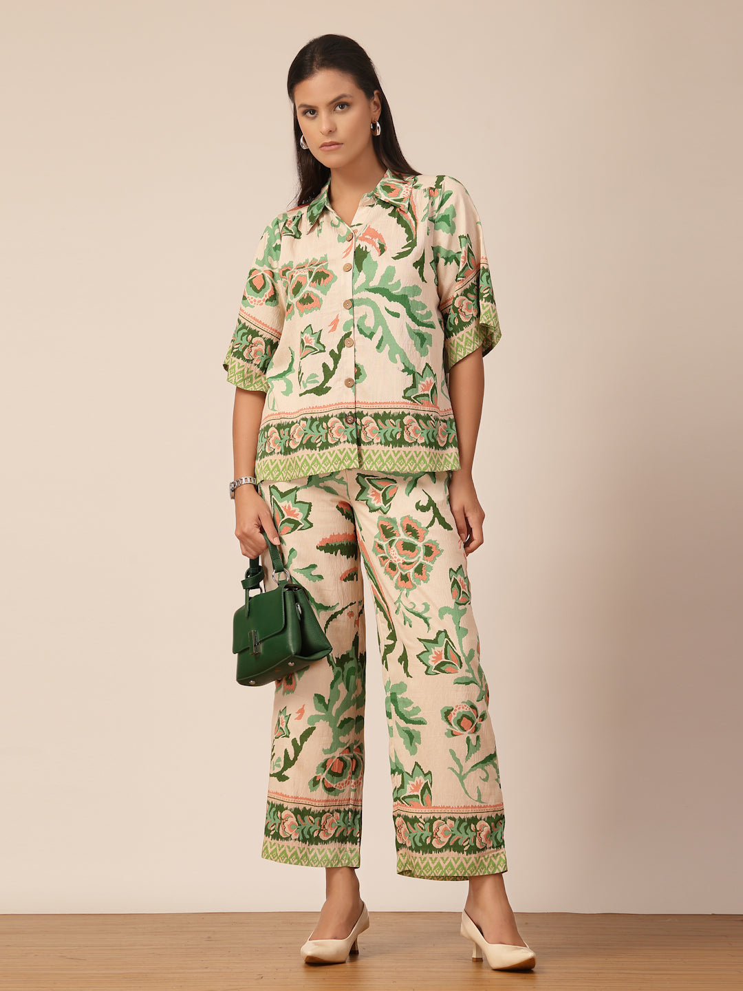 Gipsy Green Printed Viscose Co-ord Set