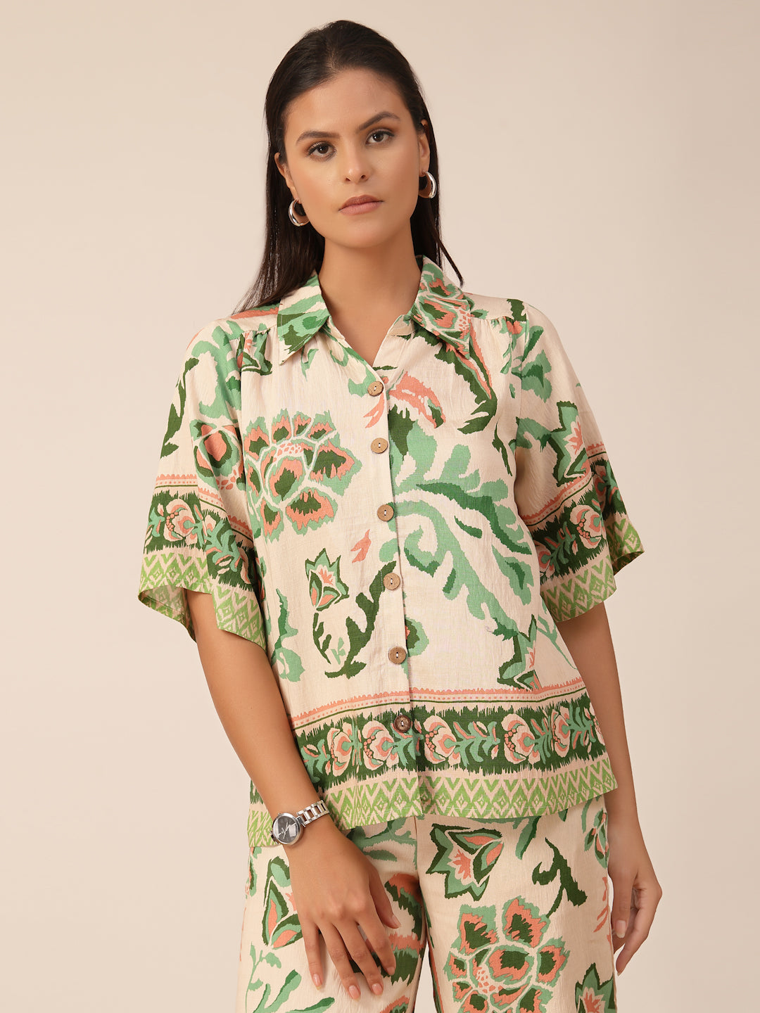 Gipsy Green Printed Viscose Co-ord Set