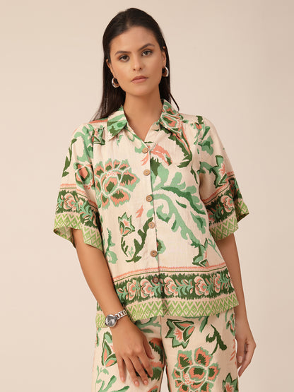 Gipsy Green Printed Viscose Co-ord Set