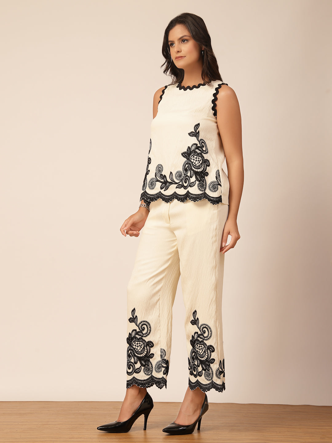 Gipsy Black & White Embroidery Co-ord Set