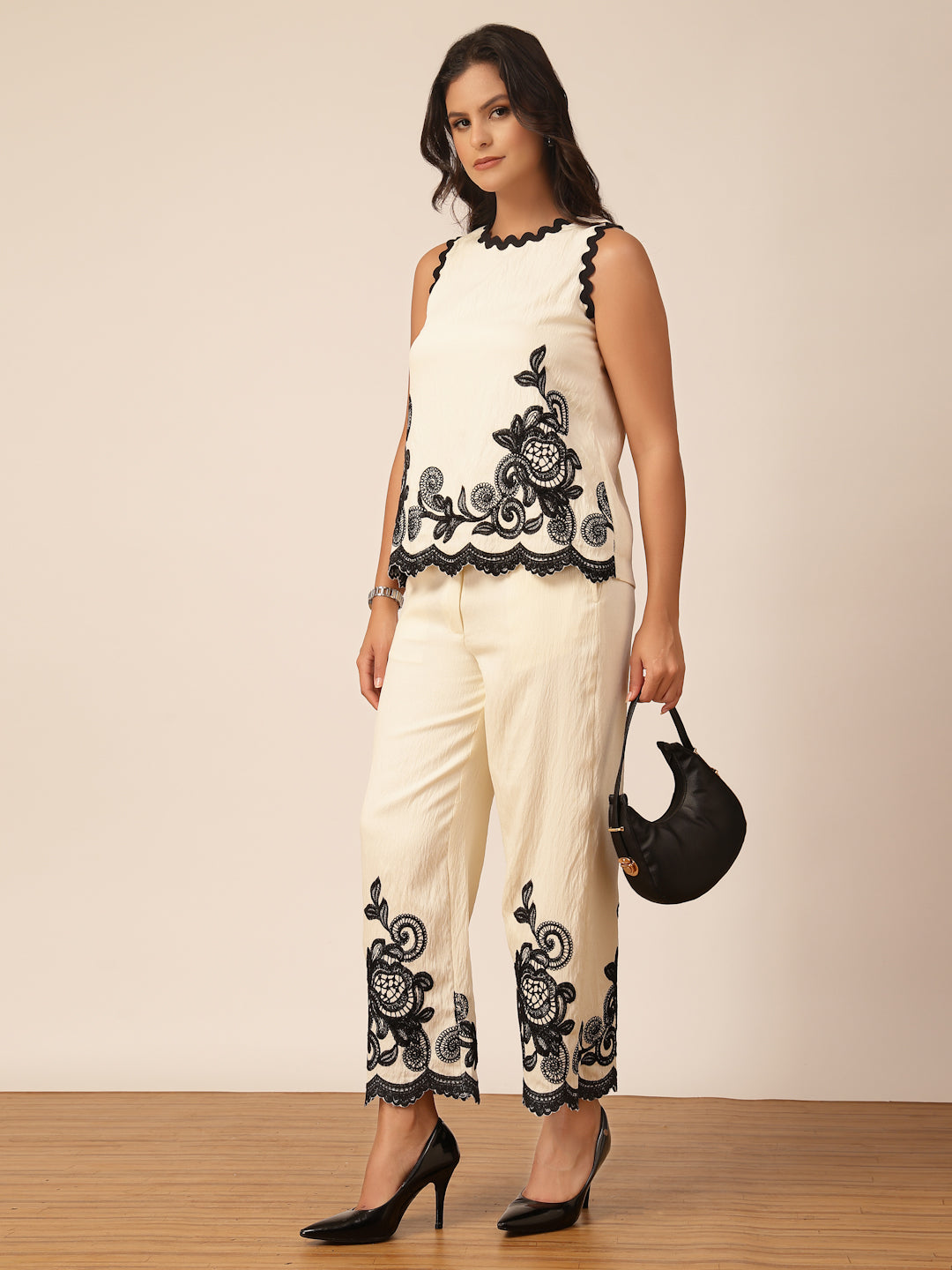 Gipsy Black & White Embroidery Co-ord Set