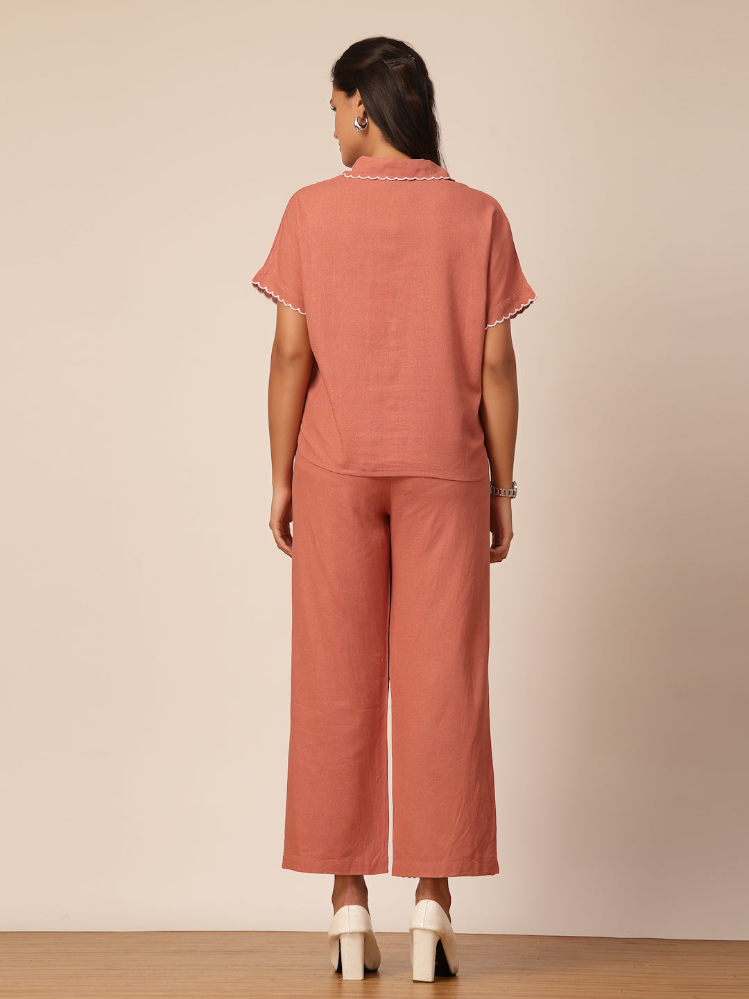 Gipsy Dusky Pink Embroidery Linen Co-ord Set