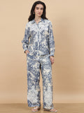 Gipsy Blue Printed Rayon Co-Ord Set