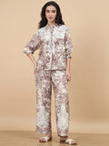 Gipsy Brown Printed Rayon Co-Ord Set
