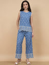 Light Blue Schiffli Rayon Co-Ord Set