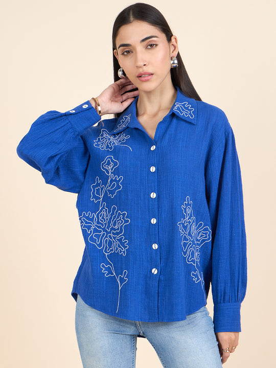 Gipsy Stylish Women Shirts Collection Cobalt Blue