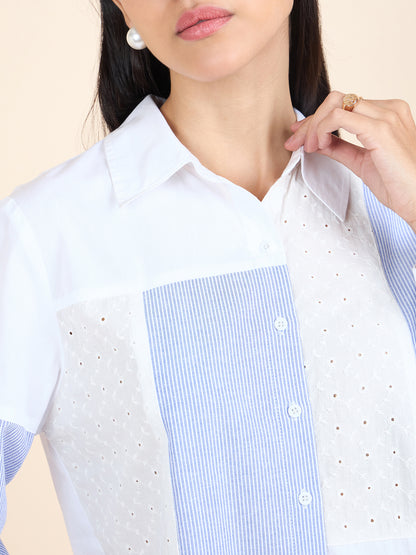 Gipsy Stylish Women Shirts Collection White & Blue