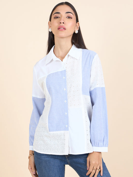Gipsy Stylish Women Shirts Collection White & Blue