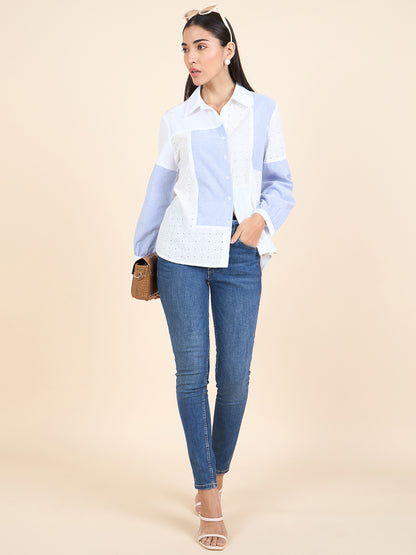 Gipsy Stylish Women Shirts Collection White & Blue