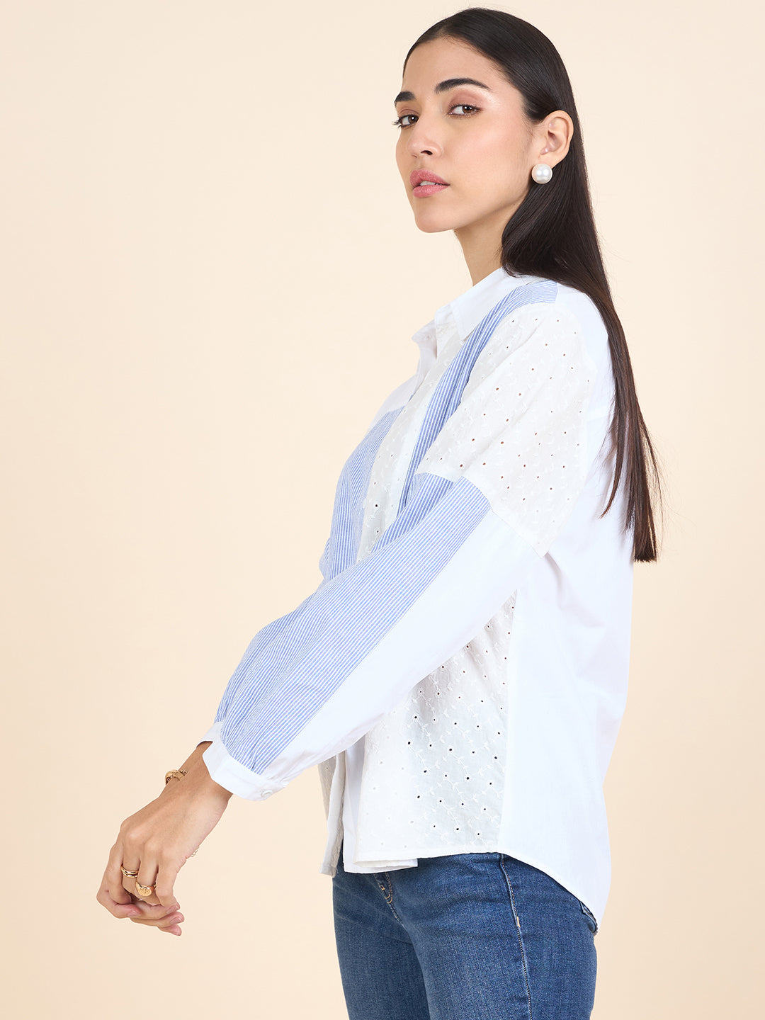 Gipsy Stylish Women Shirts Collection White & Blue