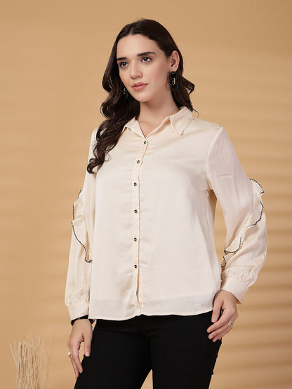 Gipsy Cream Ruffle Sleeves Shirt