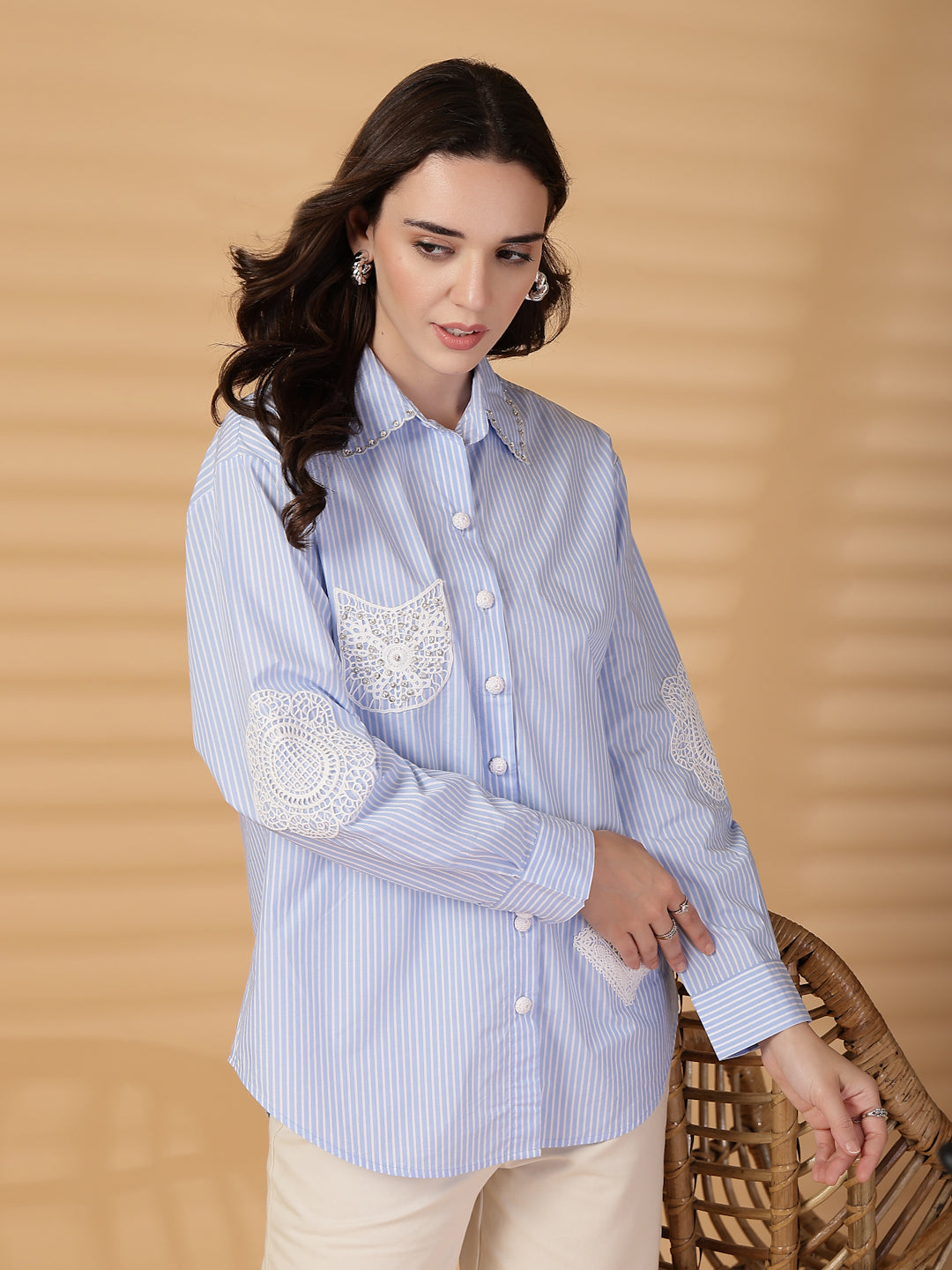 Gipsy Blue Striped Cotton Shirt